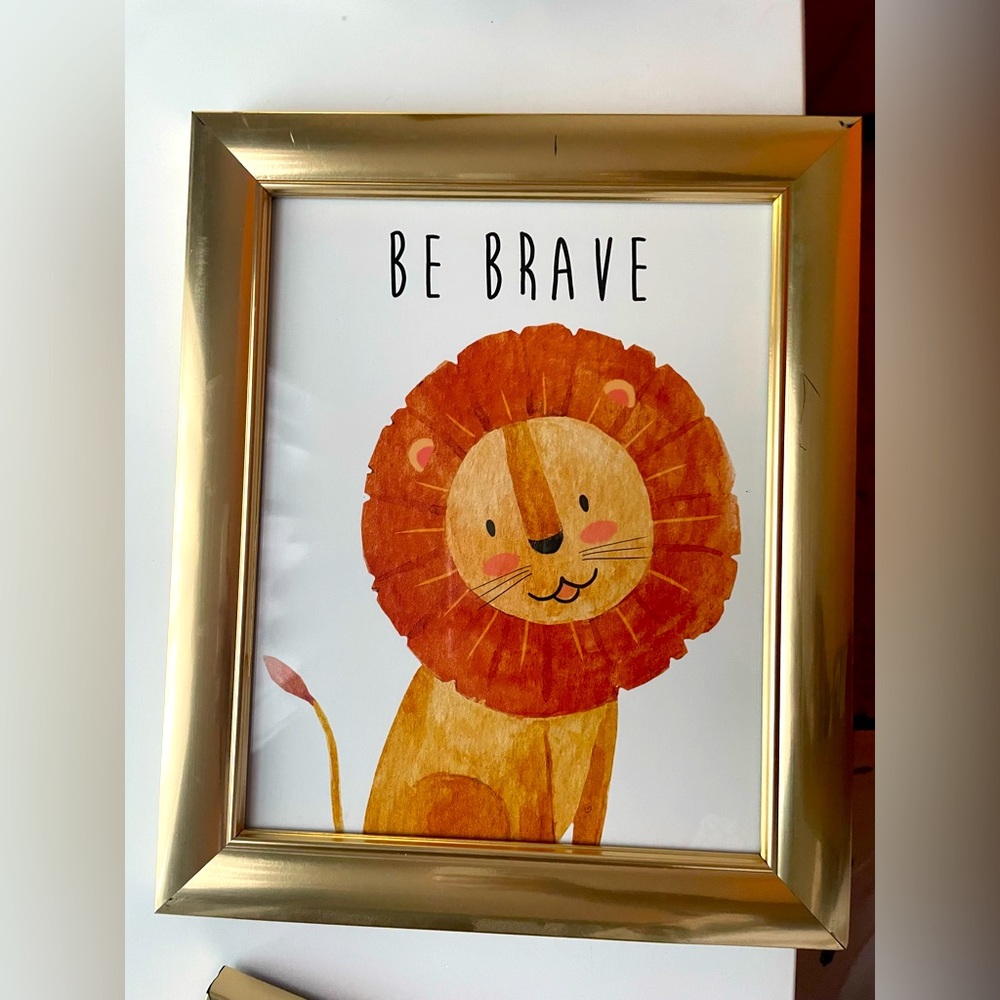 Baby Animals Photos With Gold Frames nursery baby room wall art decorations